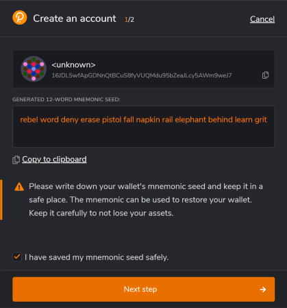 Create account